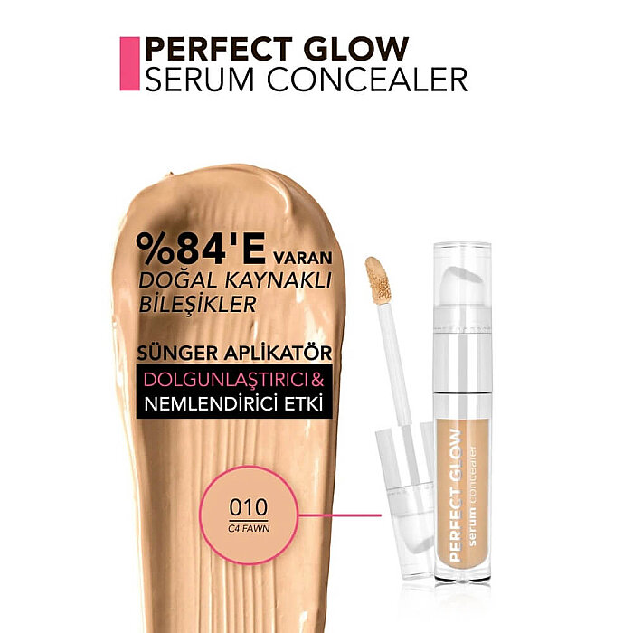 Flormar Perfect Glow Serum Concealer 010 C4 Fawn - 3