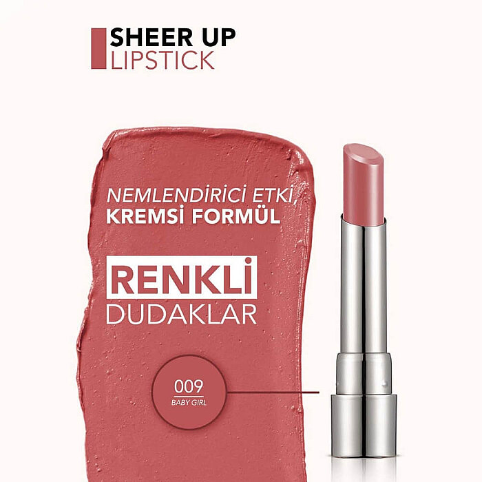 Flormar Sheer Up Lipstick 009 - 4