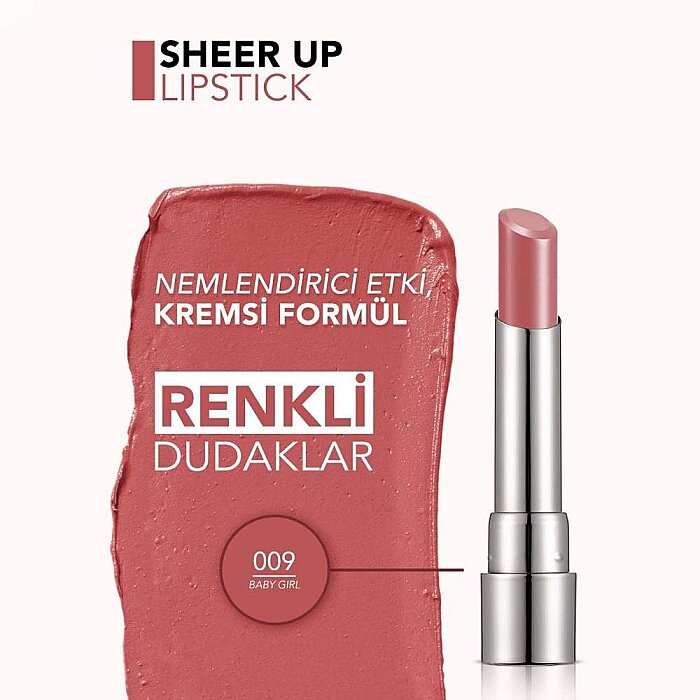Flormar Sheer Up Lipstick 009 - 4