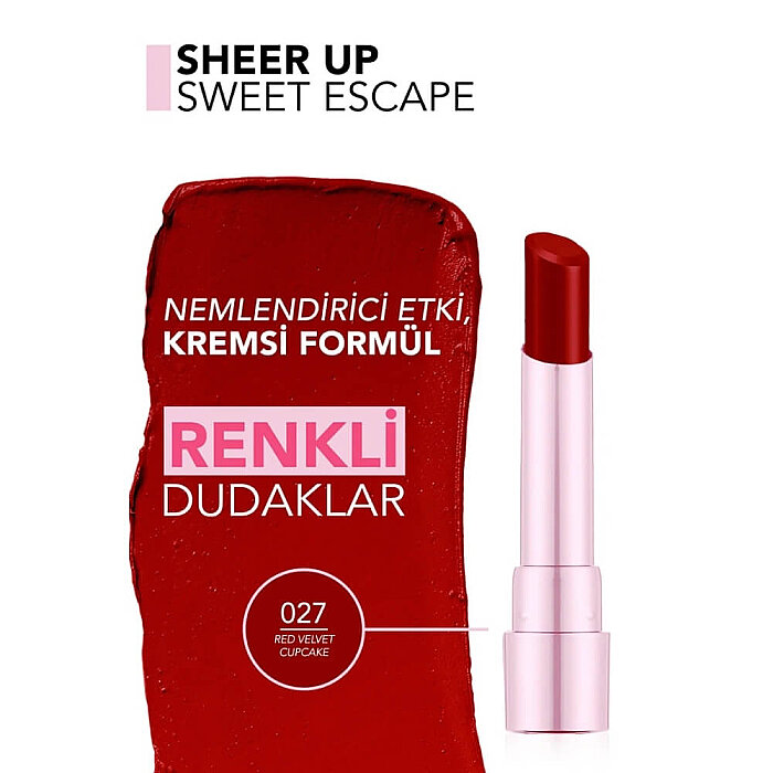 Flormar Sheer Up Sweet Escape 027 Red V Cpcake - 3