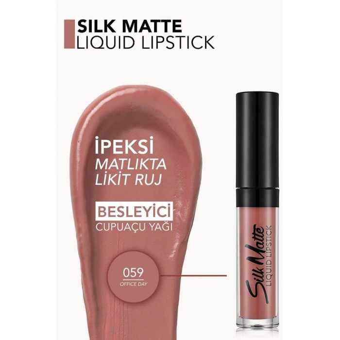 Flormar Silk Matte Yüksek Pigmentli & Mat Bitişli Nemlendirici Likit Ruj 59 Office Day