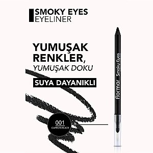 Flormar Smoky Eyes Waterproof Eyeliner 01 Carbon Black - 3