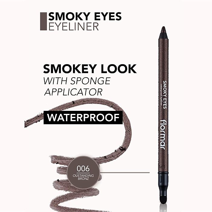 Flormar Smoky Eyes Waterproof Eyeliner 06 Outstanding Bronze - 3