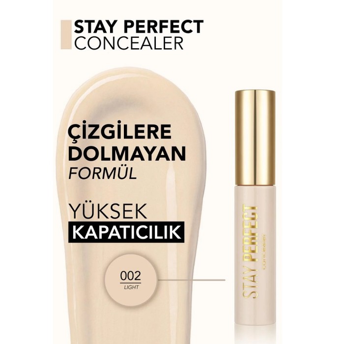 Flormar Stay Perfect Yüksek Pigmentli & Yarı Mat Bitişli Likit Kapatıcı 002 Light