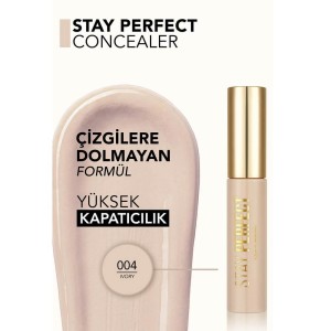 Flormar Stay Perfect Yüksek Pigmentli & Yarı Mat Bitişli Likit Kapatıcı 004 Ivory - Thumbnail