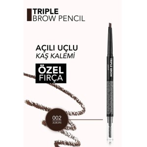 Flormar Triple Brow 3'ü 1 Arada Kremsi Dokulu Kaş Makyaj Kalemi 002 Auburn - Thumbnail