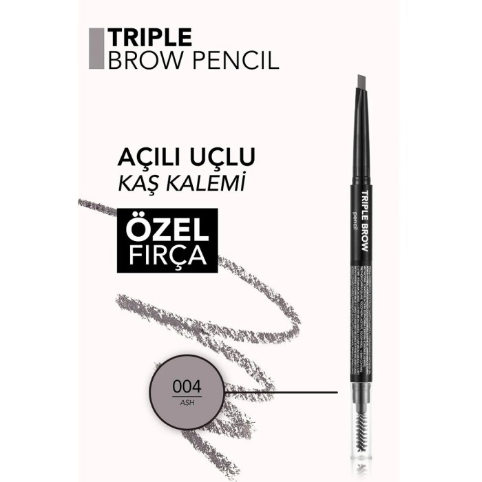 Flormar Triple Brow 3'ü 1 Arada Kremsi Dokulu Kaş Makyaj Kalemi 004 Ash