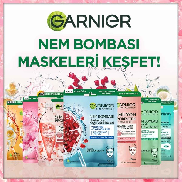 Garnier 2 Milyon Probiyotik Türevi İçeren Onarıcı Kağıt Yüz Maskesi 22 Gr