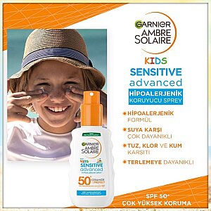 Garnier Ambre Solaire Sensitive Advanced Çocuk Hipoalerjenik Güneş Koruyucu Sprey SPF50+ 150 Ml - 2