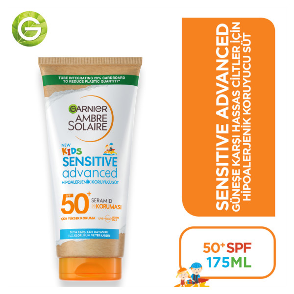 Garnier Ambre Solaire Sensitive Advanced Çocuk Hipoalerjenik Güneş Koruyucu Süt SPF50+ 175 Ml