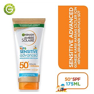 Garnier Ambre Solaire Sensitive Advanced Çocuk Hipoalerjenik Güneş Koruyucu Süt SPF50+ 175 Ml - 2