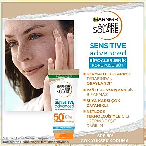 Garnier Ambre Solaire Sensitive Advanced Hipoalerjenik Güneş Koruyucu Süt SPF50+ 175 Ml - 2