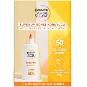 Garnier Ambre Solaire Super UV C Vitamini Koyu Leke Karşıtı Fluid Yüz Güneş Kremi SPF50+ 40 Ml - Thumbnail