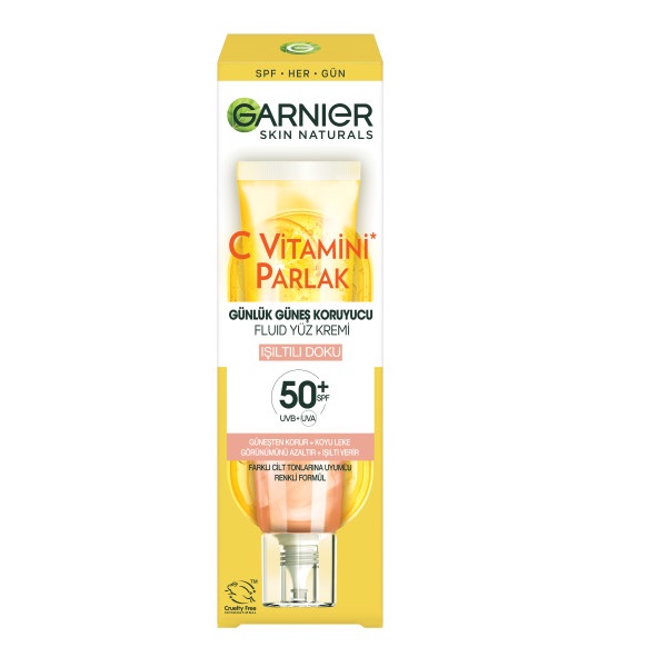 Garnier C Vitamini Parlak Günlük UV Korumalı Güneş Yüz Kremi Işıltılı Doku SPF50+ 40 Ml