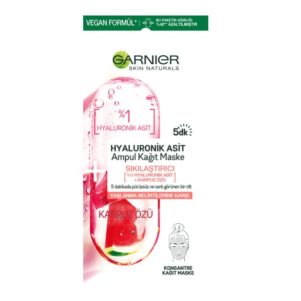 Garnier Hyaluronik Asit Sıkılaştırıcı Ampul Kağıt Yüz Maskesi 15 Gr