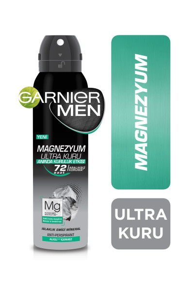 Garnier Men Magnezyum Ultra Kuru Sprey Erkek Deodorant 150 Ml