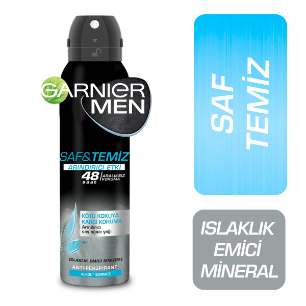 Garnier Men Saf ve Temiz Erkek Deodorant 150 Ml