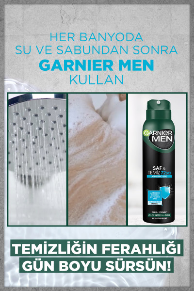 Garnier Men Saf ve Temiz Erkek Deodorant 150 Ml