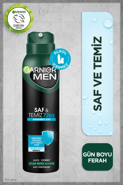 Garnier Men Saf ve Temiz Erkek Deodorant 150 Ml