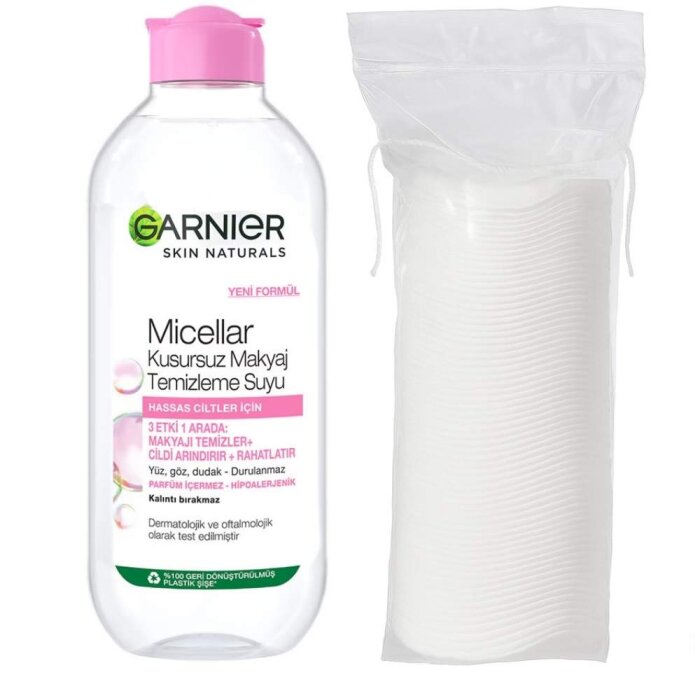 Garnier Micellar Mucizevi Pembe Makyaj Temizleme Suyu 400 Ml+Pamuk - 1