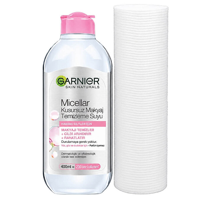 Garnier Micellar Mucizevi Pembe Makyaj Temizleme Suyu 400 Ml+Pamuk - 1