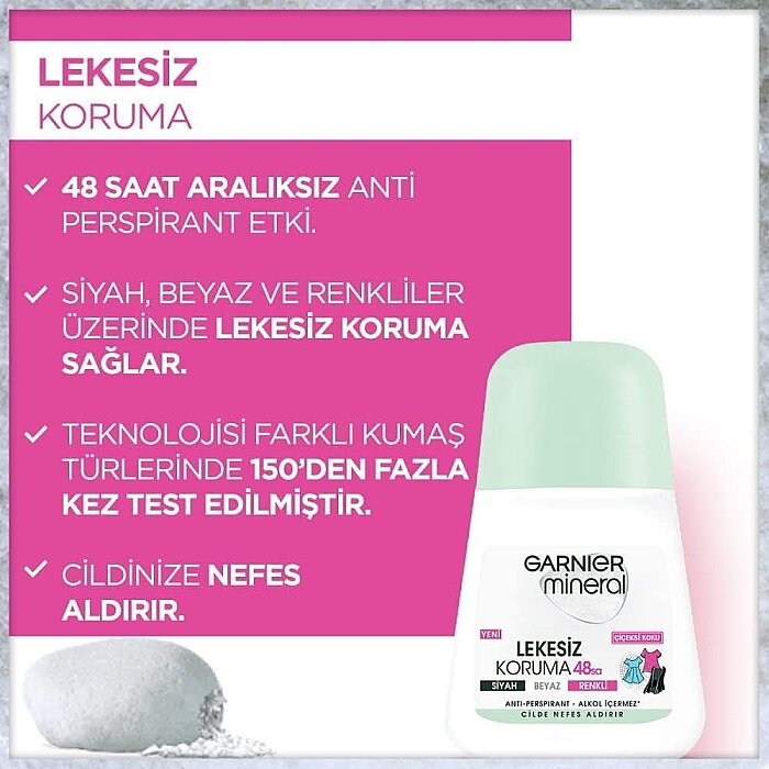 Garnier Mineral Lekesiz Koruma Çiçeksi Koku Kadın Roll-On 50 Ml - 2