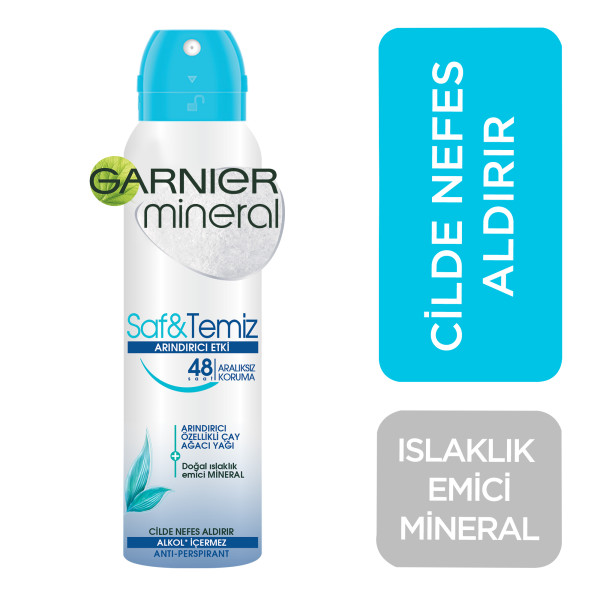 Garnier Mineral Saf&Temiz Kadın Deodorant 150 Ml