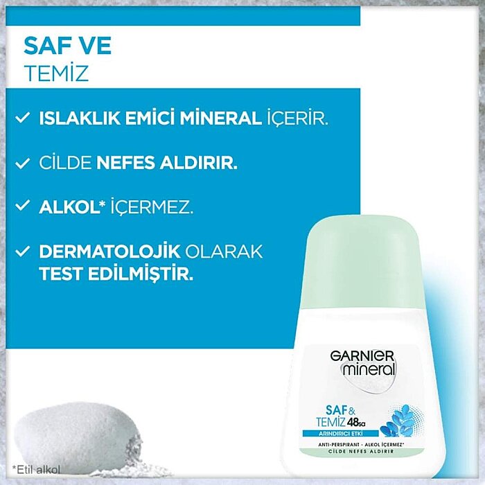 Garnier Mineral Saf&Temiz Kadın Roll-On 50 Ml - 2