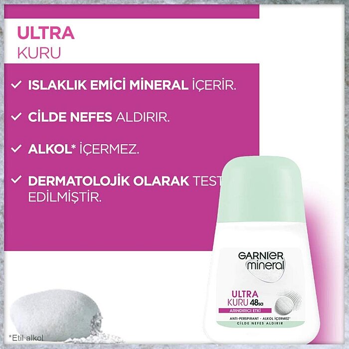 Garnier Mineral Ultra Kuru Kadın Roll-On 50 Ml - 2