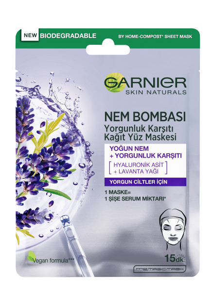 Garnier Nem Bombası Yorgunluk Karşıtı Kağıt Yüz Maskesi