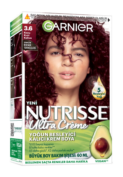 Garnier Nutrisse Ultra Creme 3.6 Koyu Kızıl Kahve
