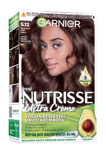 Garnier Saç Boyası - Garnier Nutrisse Ultra Creme 5.12 Büyüleyici Küllü Kahve