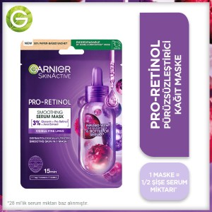 Garnier Pro-Retinol Smoothing Serum Maske 22 Gr - Thumbnail