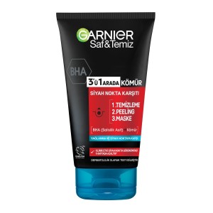 Garnier Cilt - Garnier Saf & Temiz Siyah Nokta Karşıtı Kömürlü 3in1 Peeling Maske 150 Ml