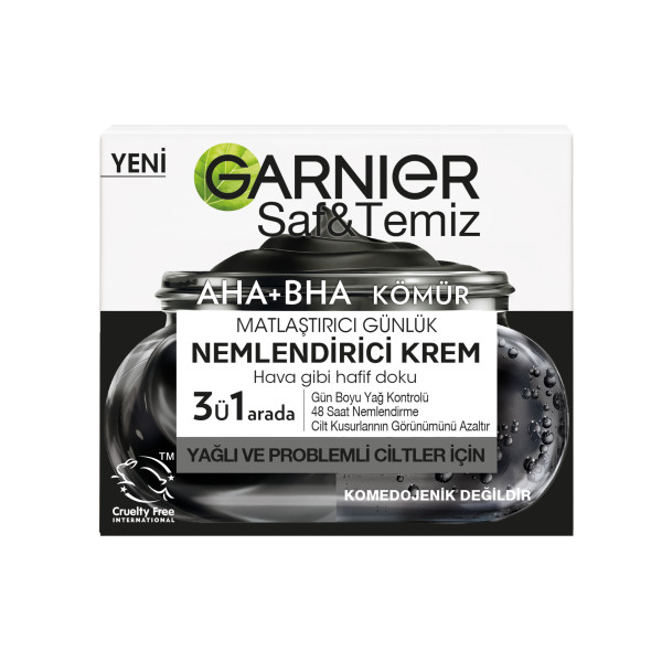 Garnier Saf ve Temiz Kömür Matlaştırıcı Günlük Nemlendirici Krem 50 Ml