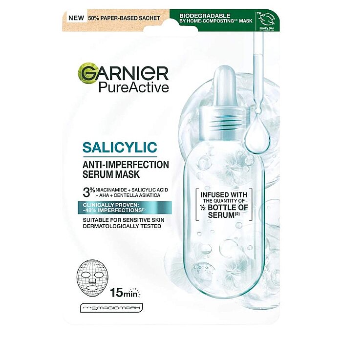 Garnier Salisilik Cilt Kusurları Serum Maske - 1