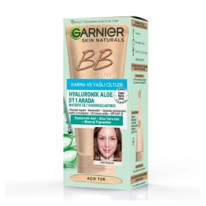 Garnier Cilt - Garnier Skin Karma Yağlı Ciltler için Hyaluronik Aloe BB Krem Açık Ton 40 Ml