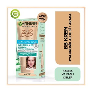 Garnier Skin Karma Yağlı Ciltler için Hyaluronik Aloe BB Krem Açık Ton 40 Ml - Thumbnail