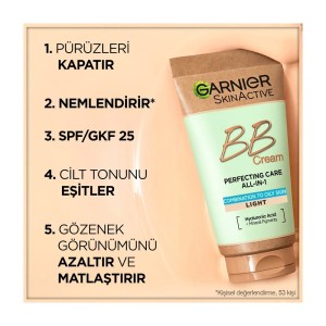 Garnier Skin Karma Yağlı Ciltler için Hyaluronik Aloe BB Krem Açık Ton 40 Ml - Thumbnail