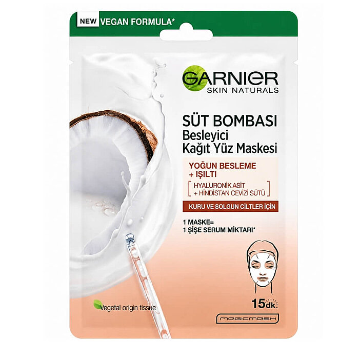 Garnier Süt Bombası Besleyici Kağıt Yüz Maskesi Hindistan Cevizi 28 Gr - 1