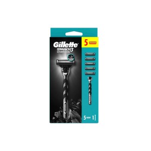 Gillette Mach3 Charcoal Tıraş Makinesi ve Yedek Tıraş Bıçağı 5'li - Thumbnail