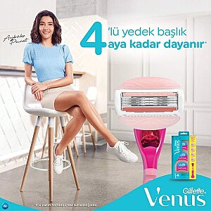 Gillette Venüs Comfortglide Spa Breeze Tıraş Makinesi + Yedek Tıraş Bıçağı 4'lü - 2