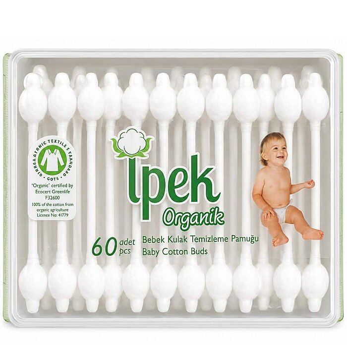 İpek Bebek Organik Kulak Temizleme Pamuğu 60'lı - 1