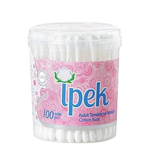 İpek Kulak Temizleme Pamuğu 100'lü Yuvarlak Kutu - Ipek