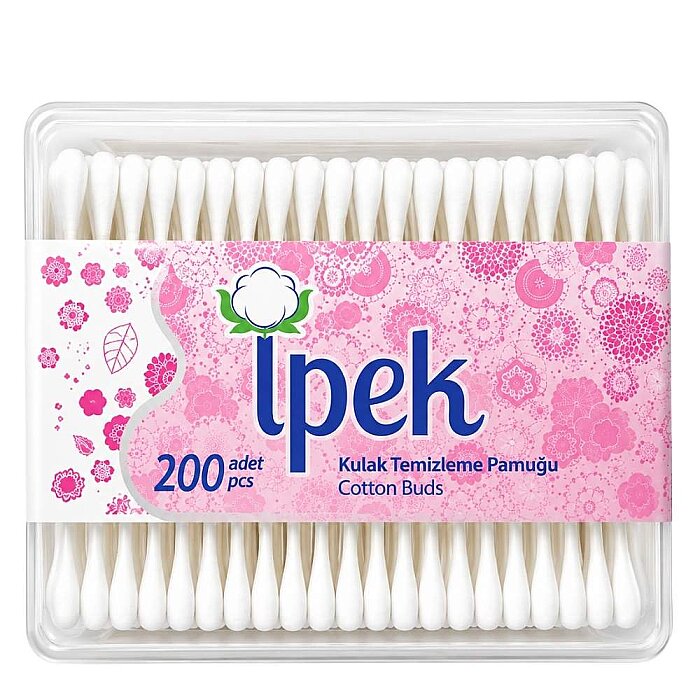 İpek Kulak Temizleme Pamuğu 200'lü Dikdörtgen Kutu - 1