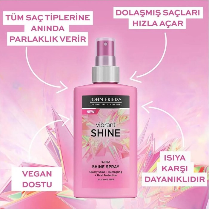 John Frieda Vibrant Shine 3'ü 1 Arada Saç Spreyi 150 Ml