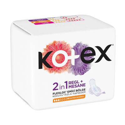 Kotex 2in 1 Regl ve Mesane Ultra Normal Ped 14'lü