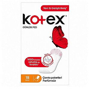 Kotex İnce Günlük Ped Parfümsüz 18'li - Kotex