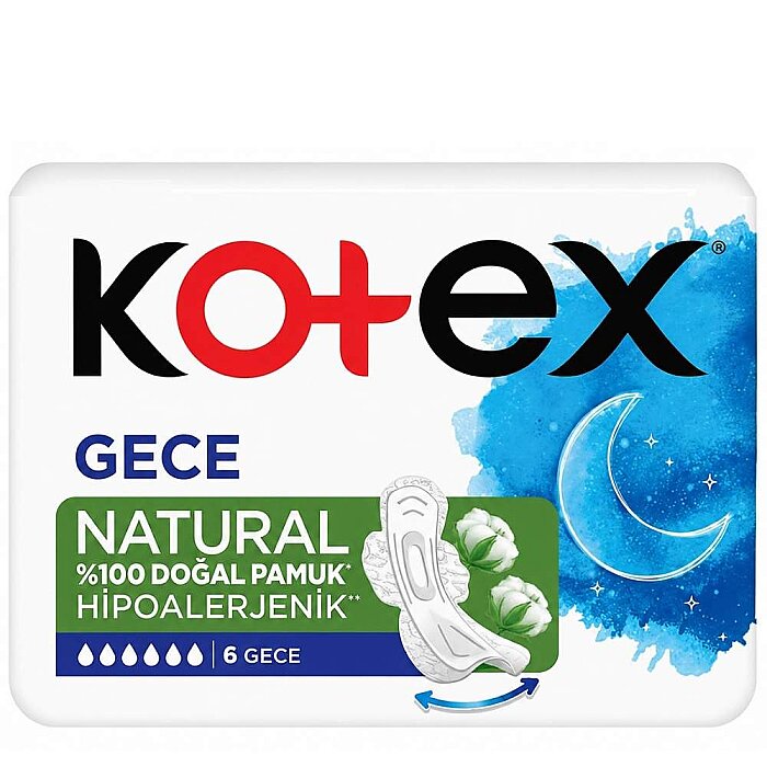 Kotex Natural Hijyenik Ped Ultra Single Gece 6'lı - 1