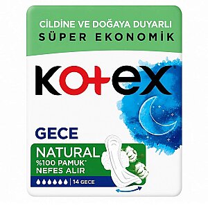 Kotex Natural Ultra Quadro Gece Hijyenik Ped 14'lü - Kotex